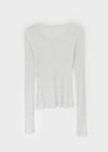 Menang Summer Tension Sheer Henley Neck Long Sleeve Tee