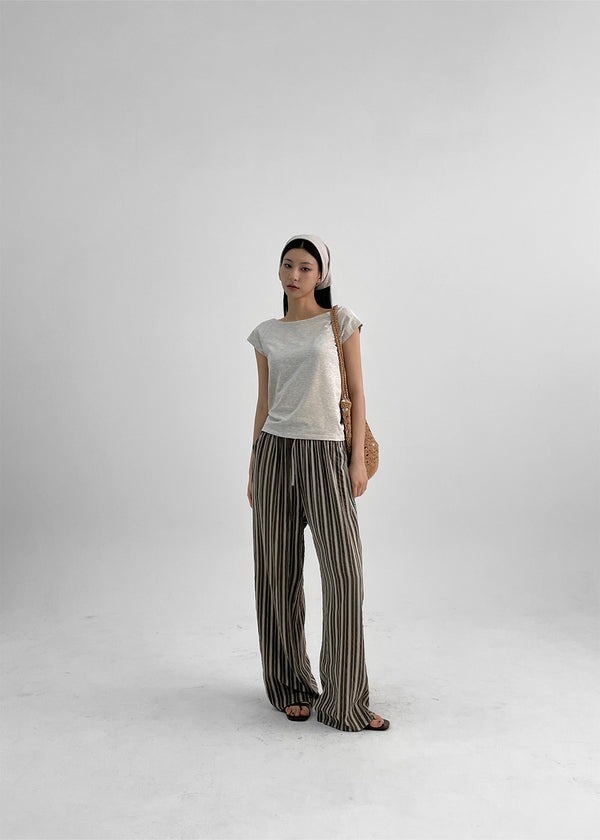 Chensha Boat Neck Raglan Short Sleeve Tee