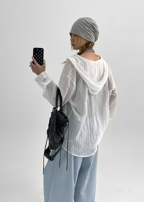 Morint Sheer Hooded Shirt