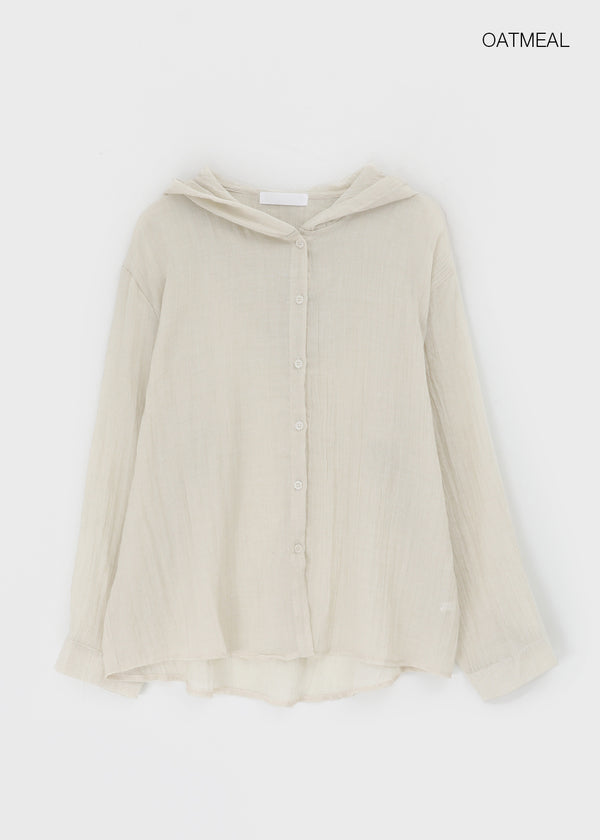 Morint Sheer Hooded Shirt