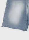 Rockyout Washed Back Pocket Bermuda Denim Pants