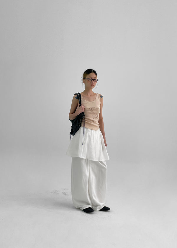 Roomtonut Printed Ribbed Sleeveless Top