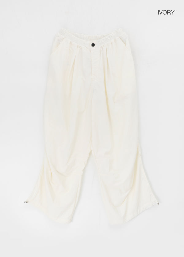 Fraying Banding Balloon Nylon Pants