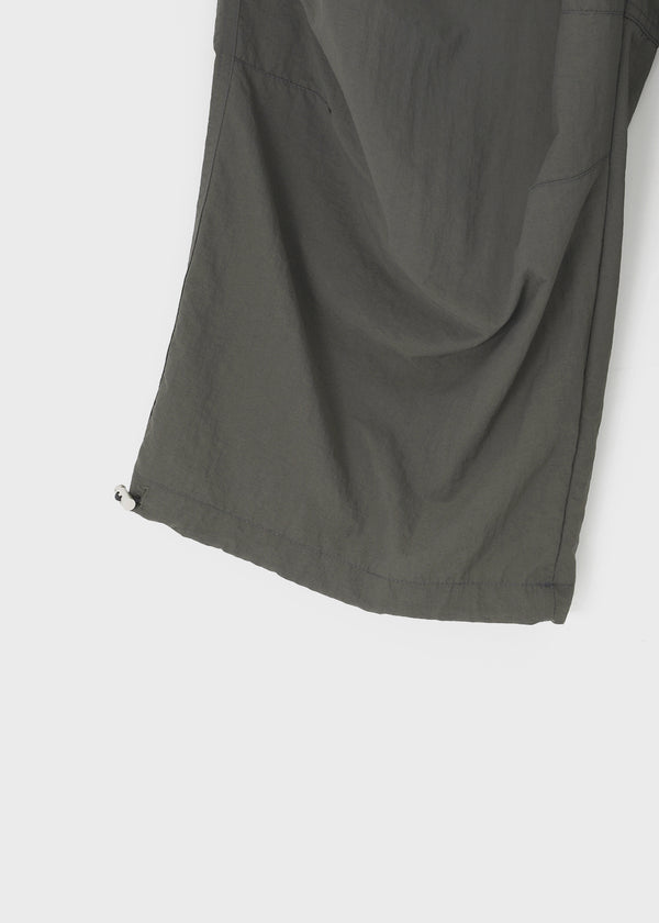 Fraying Banding Balloon Nylon Pants