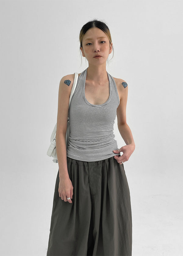 Pollenne Slim Fit Long Halter Sleeveless Top