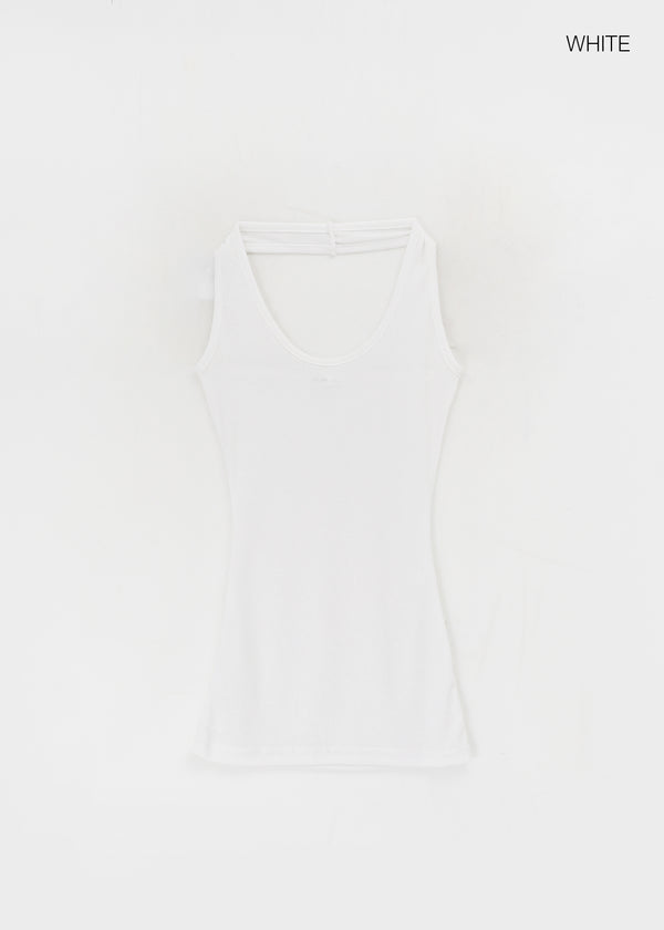 Pollenne Slim Fit Long Halter Sleeveless Top