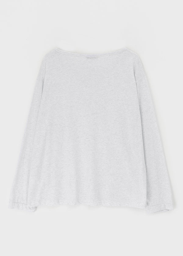 Diamon Loose Fit Henley Neck Long Sleeve Tee