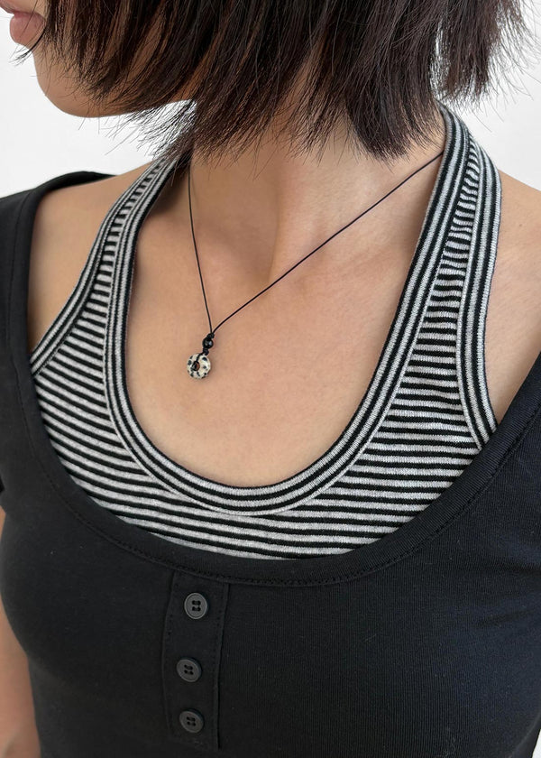 Dubol Raw Stone Ring String Necklace