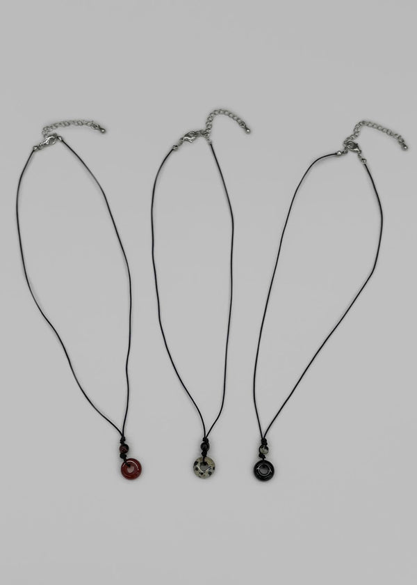 Dubol Raw Stone Ring String Necklace