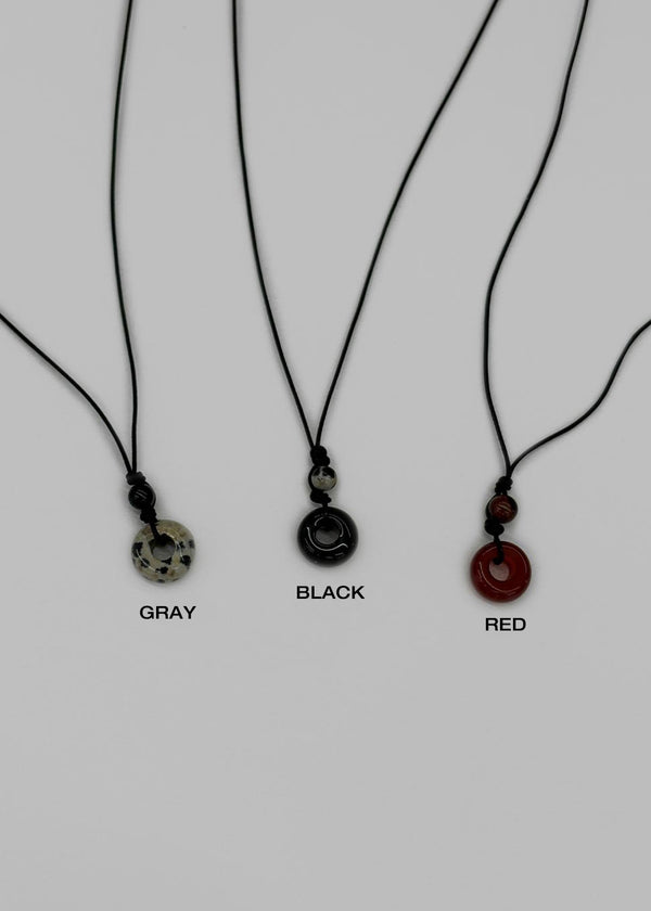 Dubol Raw Stone Ring String Necklace