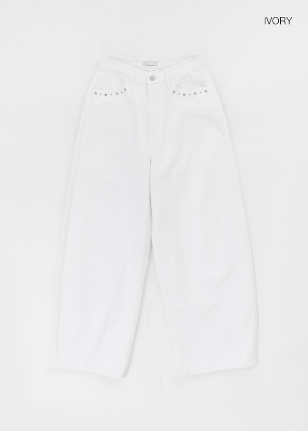 Torrit Eyelet Wide Cotton Pants