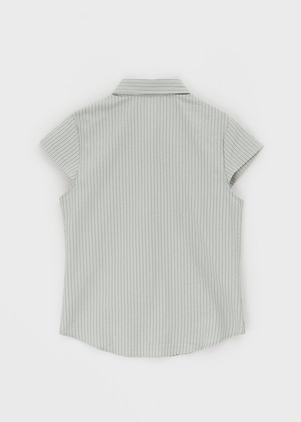 Bammi Embossed Stripe Short Sleeve Shirt