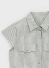 Bammi Embossed Stripe Short Sleeve Shirt
