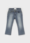 Chongnut Washed Denim Capri Pants