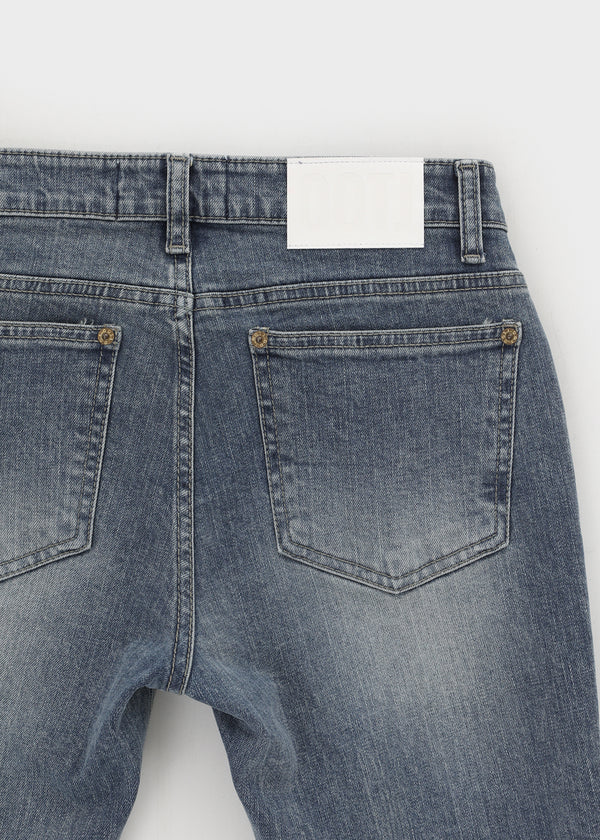 Chongnut Washed Denim Capri Pants