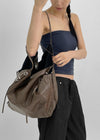 Okidu Leather Big Shoulder Bag