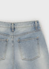 Femme Cutting Washed Denim Shorts