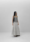 Kyoryong Ribbon Tiered Long Skirt