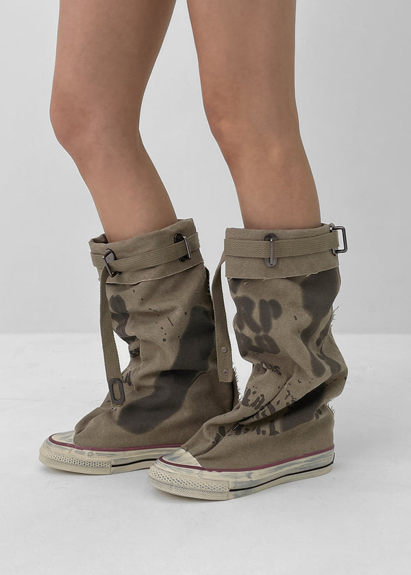 Wanan Vintage Converse Buckle Mid Boots