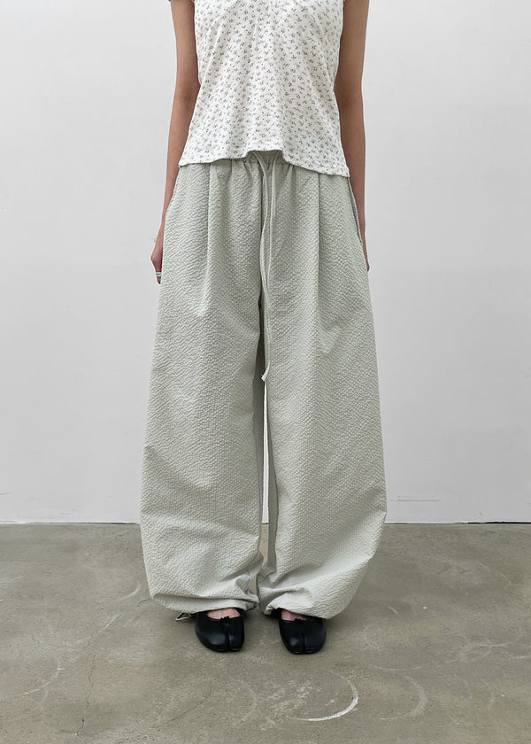 Tingf Seersucker Two-Way Banding Pants