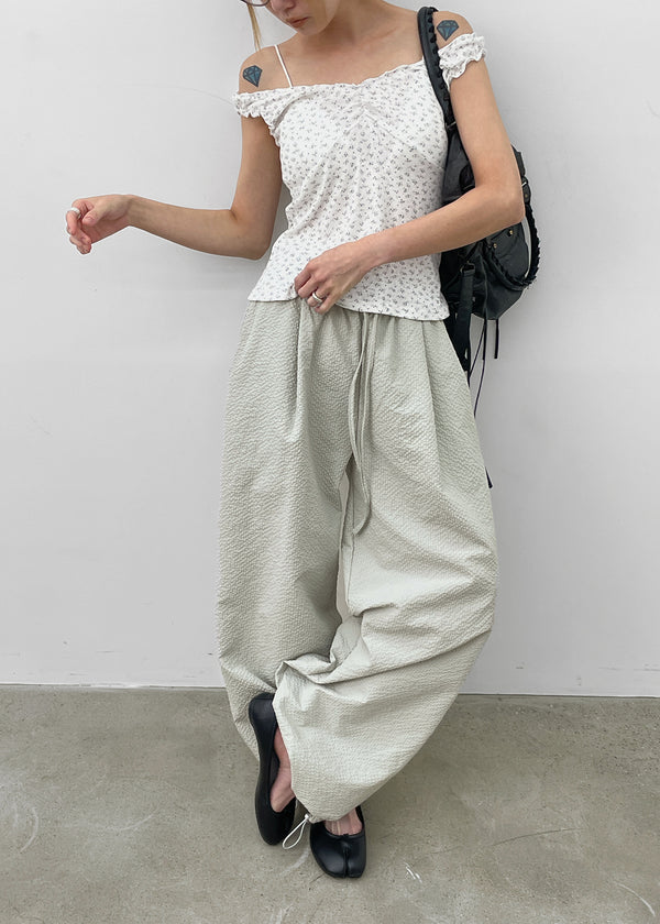 Tingf Seersucker Two-Way Banding Pants