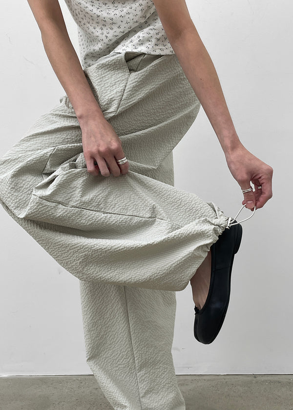 Tingf Seersucker Two-Way Banding Pants