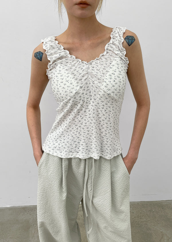 Tingf Seersucker Two-Way Banding Pants