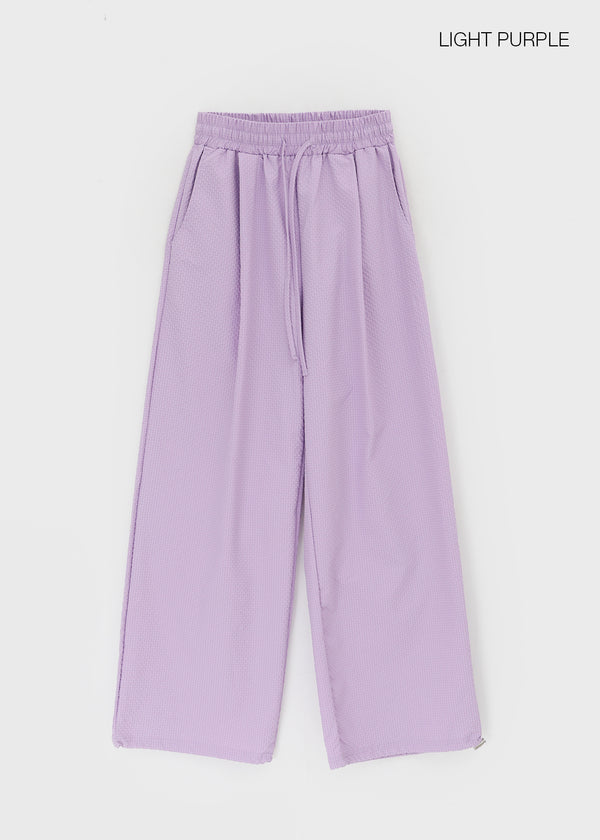 Tingf Seersucker Two-Way Banding Pants