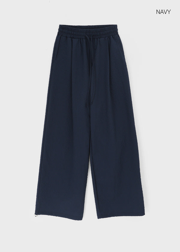 Tingf Seersucker Two-Way Banding Pants