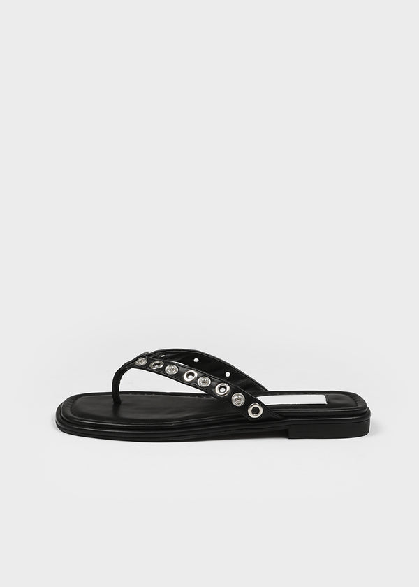 Sinez Studded Leather Thong Sandals