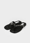 Sinez Studded Leather Thong Sandals