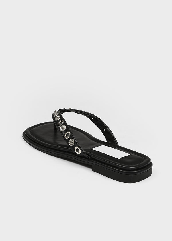 Sinez Studded Leather Thong Sandals
