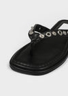 Sinez Studded Leather Thong Sandals