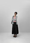 Kyoryong Ribbon Tiered Long Skirt
