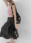 Kyoryong Ribbon Tiered Long Skirt