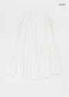 Kyoryong Ribbon Tiered Long Skirt