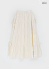 Kyoryong Ribbon Tiered Long Skirt