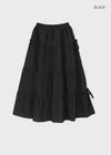 Kyoryong Ribbon Tiered Long Skirt