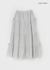 Kyoryong Ribbon Tiered Long Skirt
