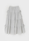 Kyoryong Ribbon Tiered Long Skirt
