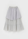 Kyoryong Ribbon Tiered Long Skirt