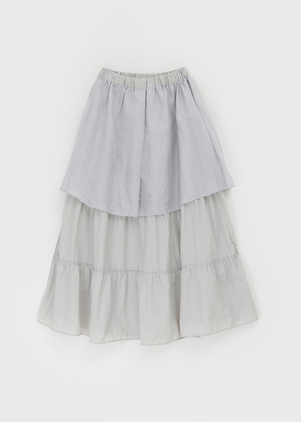 Kyoryong Ribbon Tiered Long Skirt