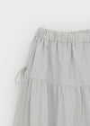 Kyoryong Ribbon Tiered Long Skirt
