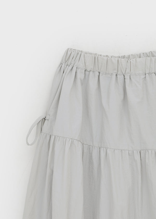 Kyoryong Ribbon Tiered Long Skirt
