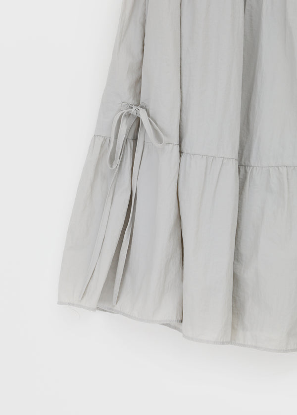 Kyoryong Ribbon Tiered Long Skirt