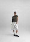 Hopo Roll-Up Short Sleeve Check Shirt (Linen 30%)