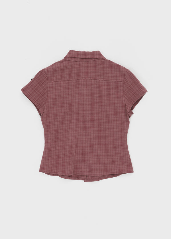 Hopo Roll-Up Short Sleeve Check Shirt (Linen 30%)