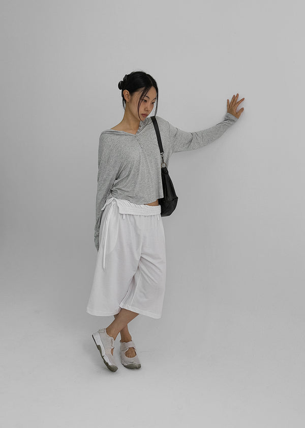 Rentica Summer Henry Neck Hooded Tee