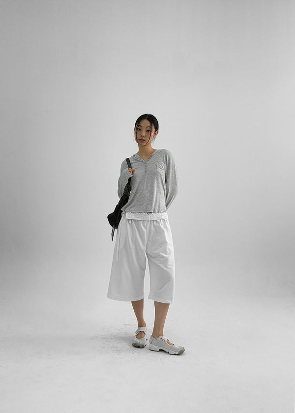 Rentica Summer Henry Neck Hooded Tee