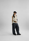 Dinse Stripe Patch Balloon Nonfade Denim Pants